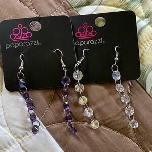Paparazzi Purple and diamond Beaded Earrings